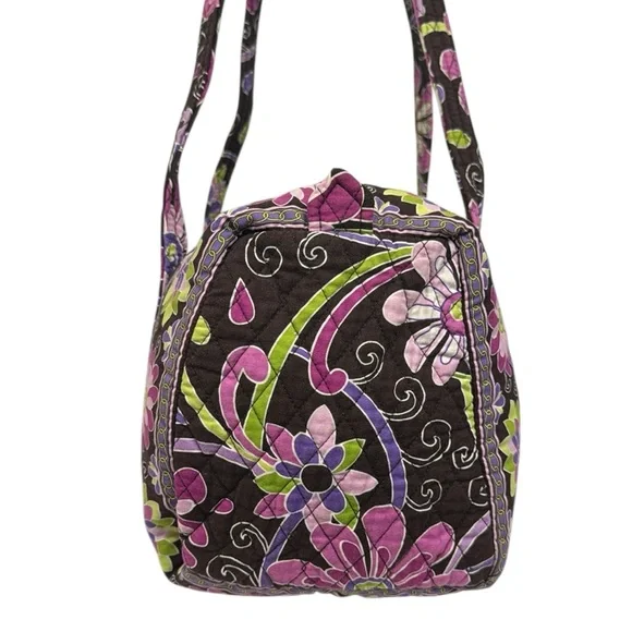 Vera Bradley Purple Punch Retired Brown Pink Green Travel Shoulder Duffle Bag - Picture 8 of 13